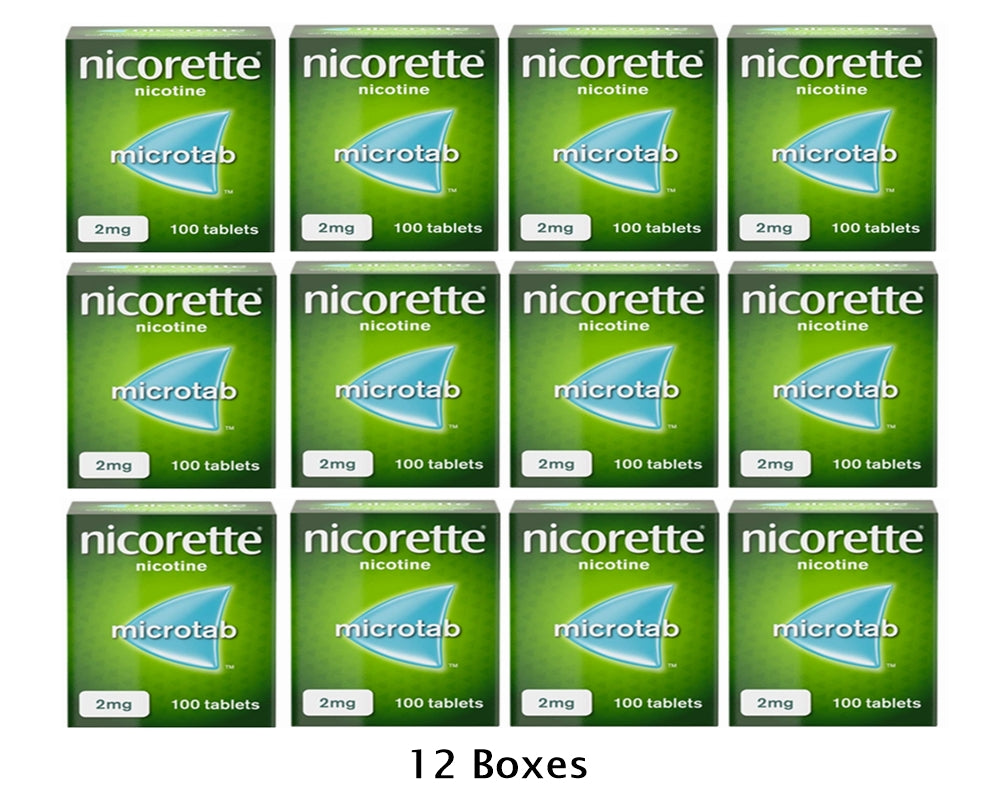 Nicorette Microtab 2mg Original 100 Tabs Pack 12 Expiry 2026 expiry