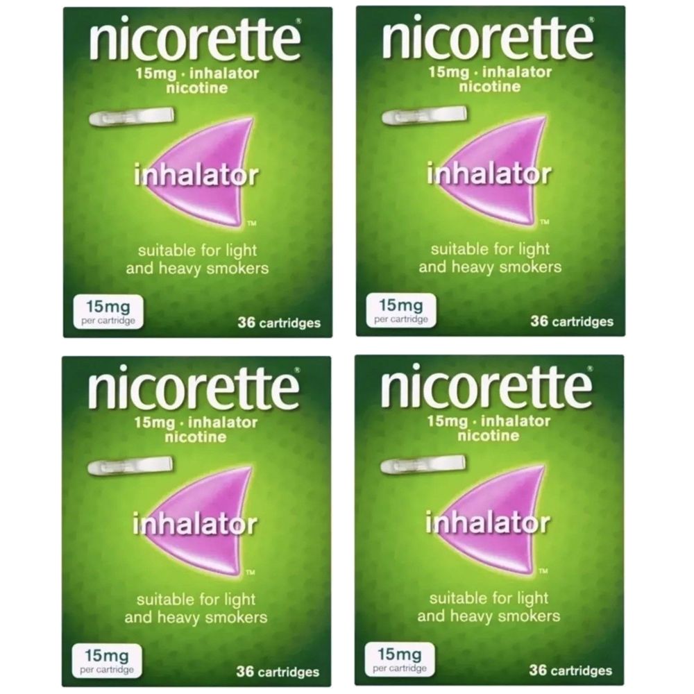 Nicorette 15mg Inhalator 36 Cartridges Expiry 2028 Pack 4
