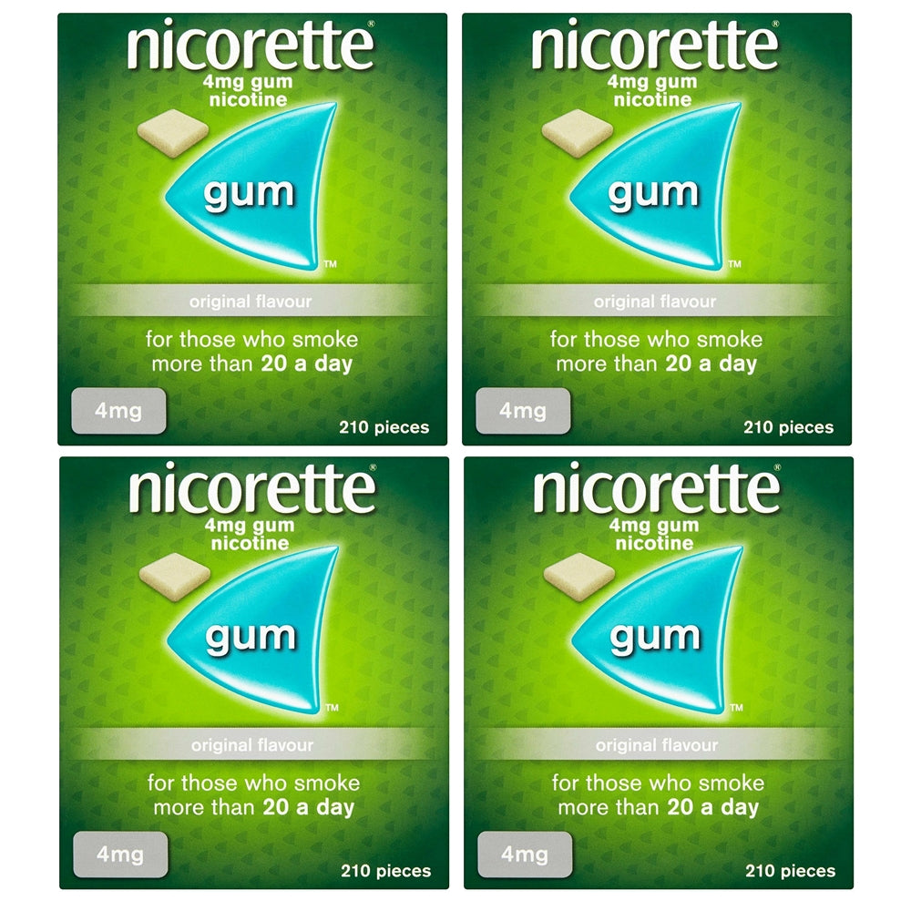 Nicorette Original Flavour Gum 4mg 210 Pieces Expiry 2027 Pack 4