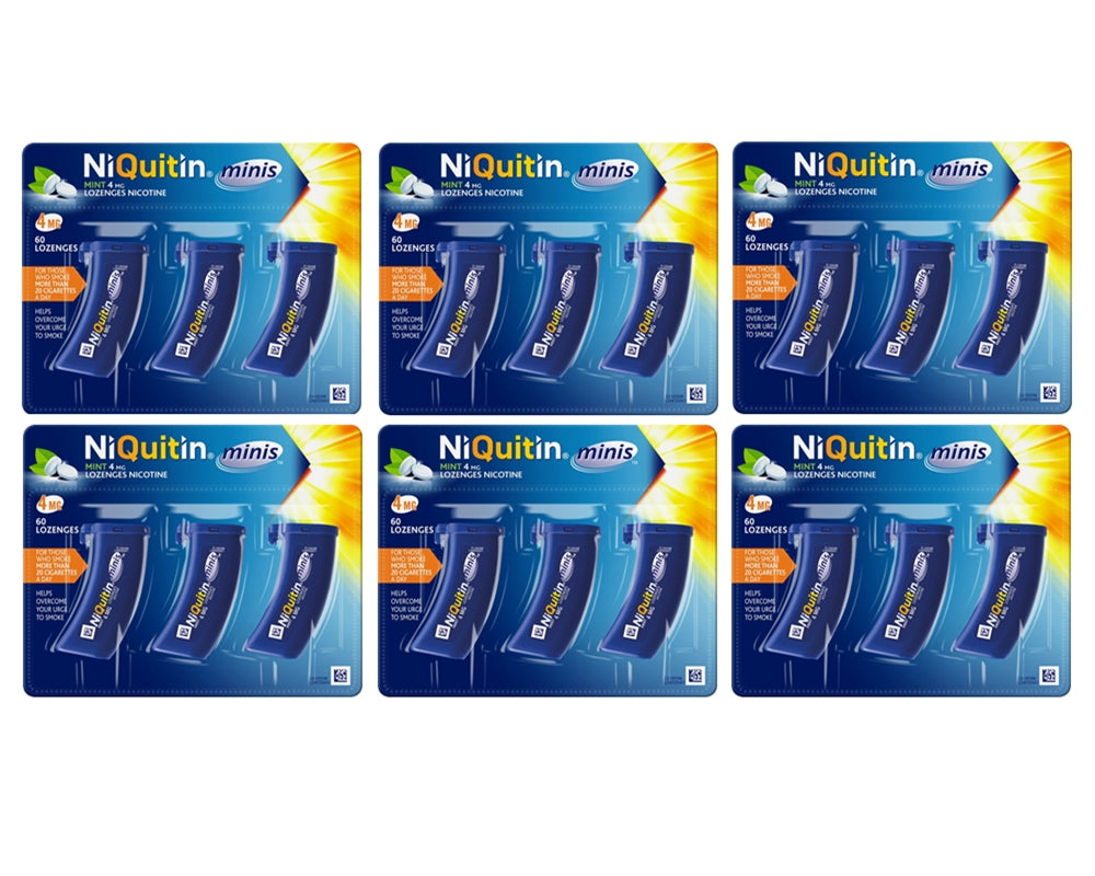 NiQuitin Minis Mint 4mg Lozenges 60 Pack 6 Expiry 04-2026