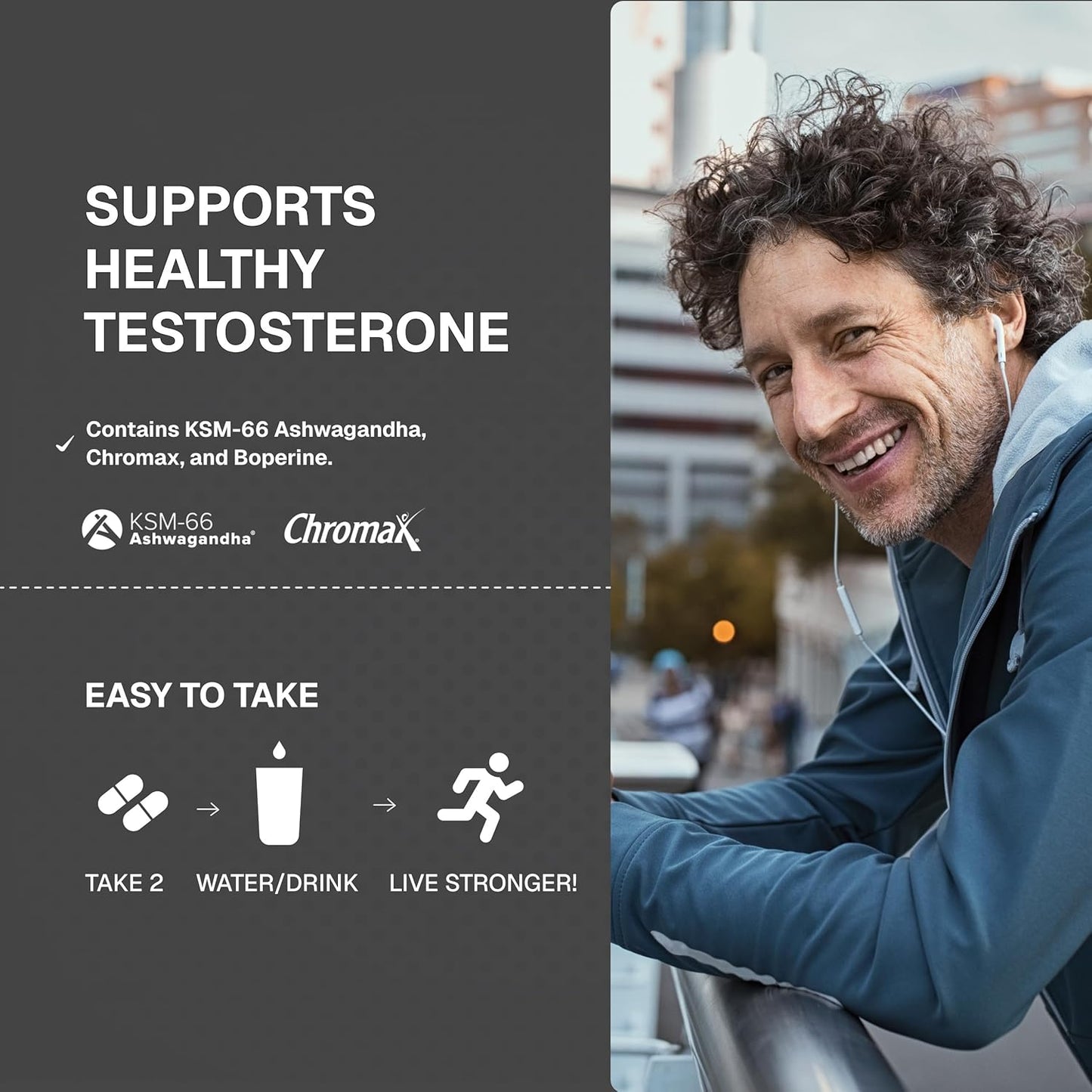 Weider Prime Support for Men, Supports Energy, Strength, Focus, Stress, Lean Muscle - 60 Capsules