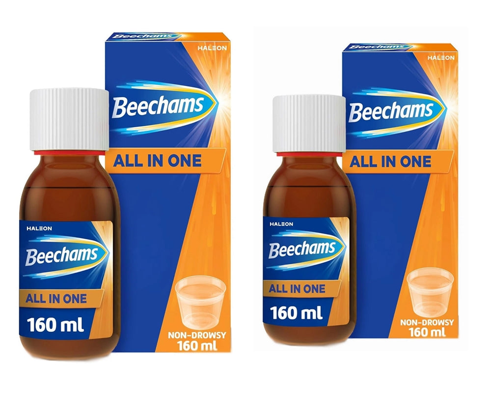 Beechams All in One 160ml Flu Cough syrup Pack 2 Expiry 2027