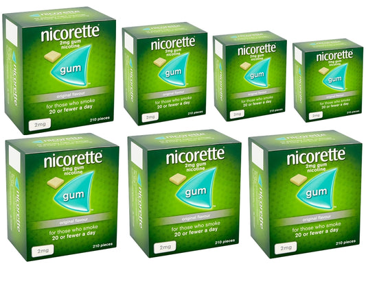 Nicorette Original Flavour Gum 2mg 210 Pieces Expiry 2027 Pack 7