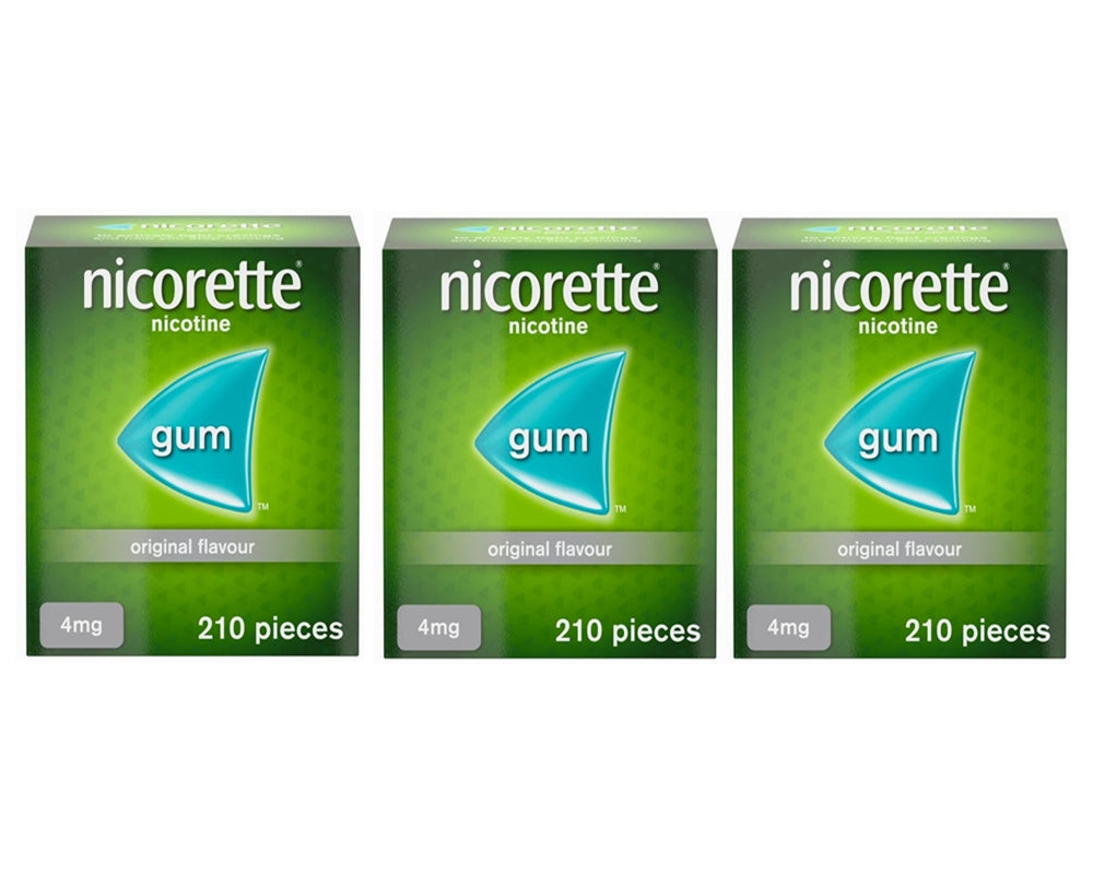 Nicorette Original Flavour Gum 4mg 210 Pieces Expiry 2027 Pack 3