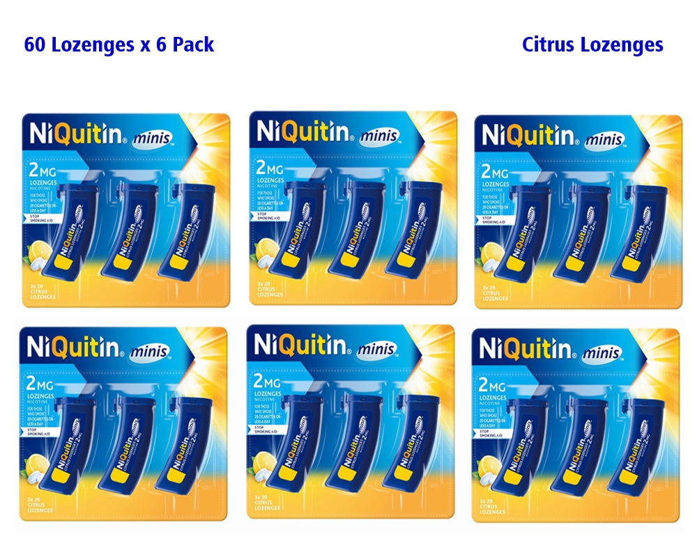 NiQuitin Minis Citrus 2mg Lozenges 60 Pack 6