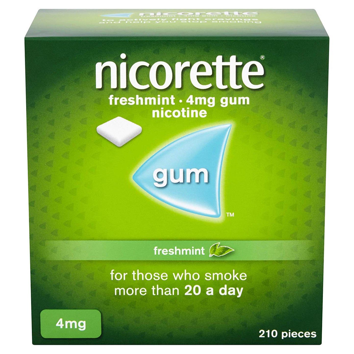 Nicorette Freshmint Gum 4mg of 210 Pieces Pack 4 Expiry 2027