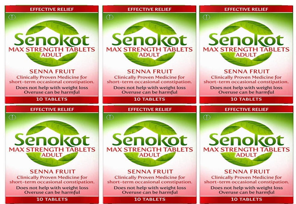 Senokot Max Strength Tablets Adults - 10 Tablets 6 Pack Expiry April 2026
