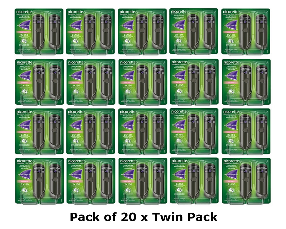Nicorette QuickMist 1mg Mouthspray Coolberry 40 x 150 Expiry 2028 ( Pack 20 )