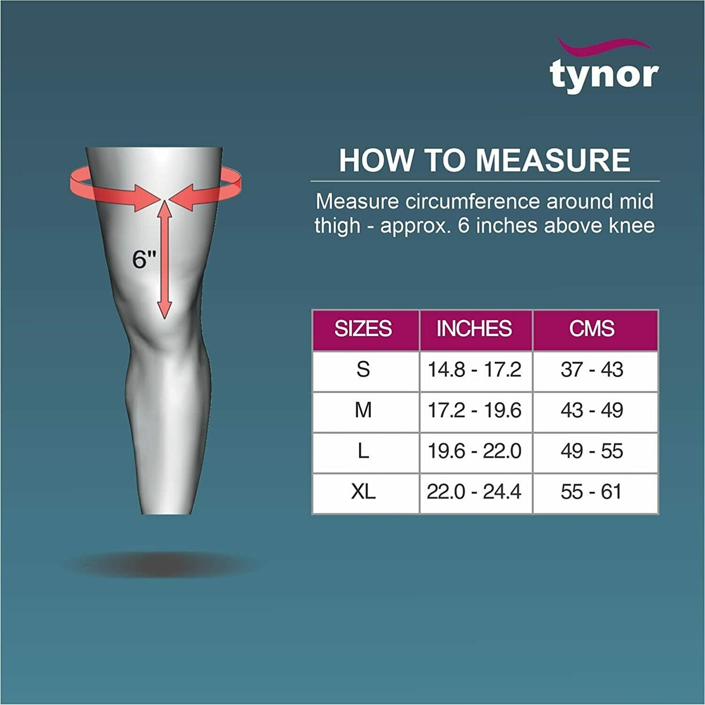 Tynor Thigh Support D 14 four way stretchable fabric.