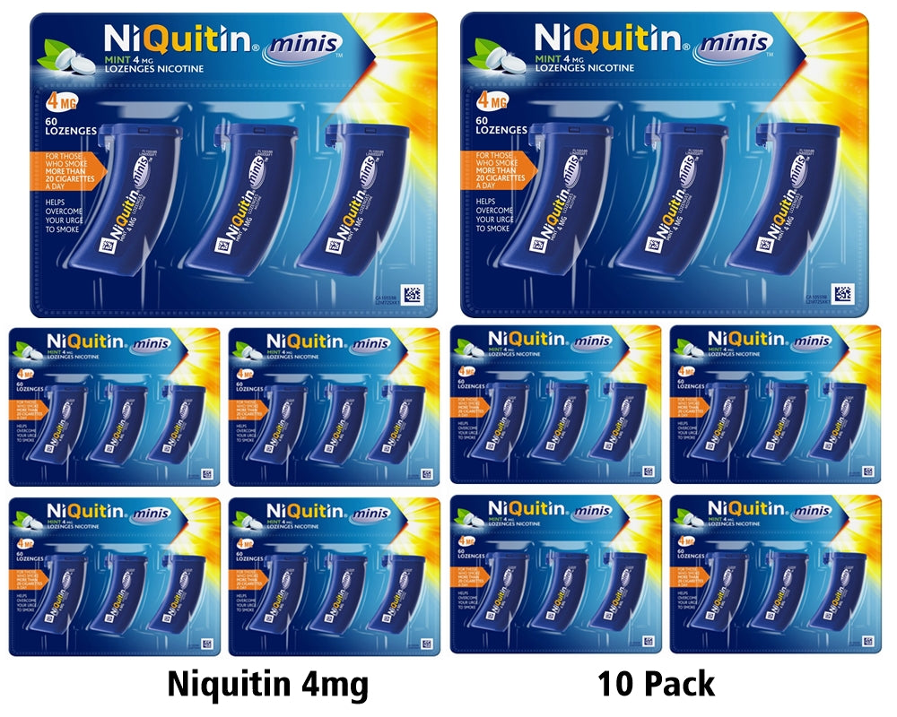 NiQuitin Minis Mint 4mg Lozenges 60 Pack 10 Expiry 04-2026