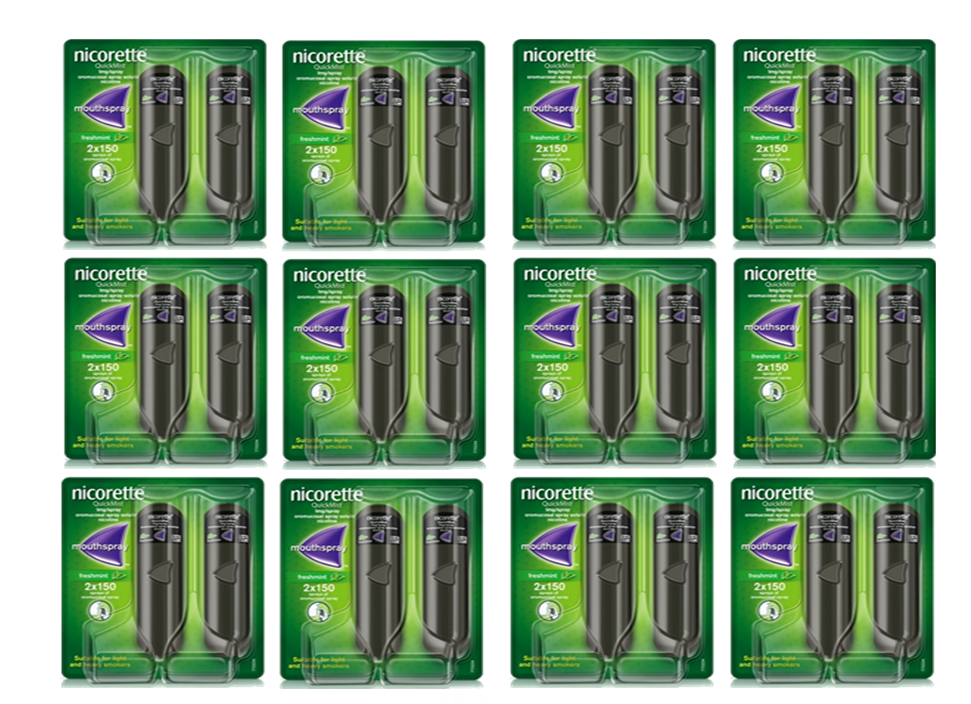 Nicorette QuickMist 1mg Mouthspray Freshmint 2 x 150 Expiry 2028 Pack 12