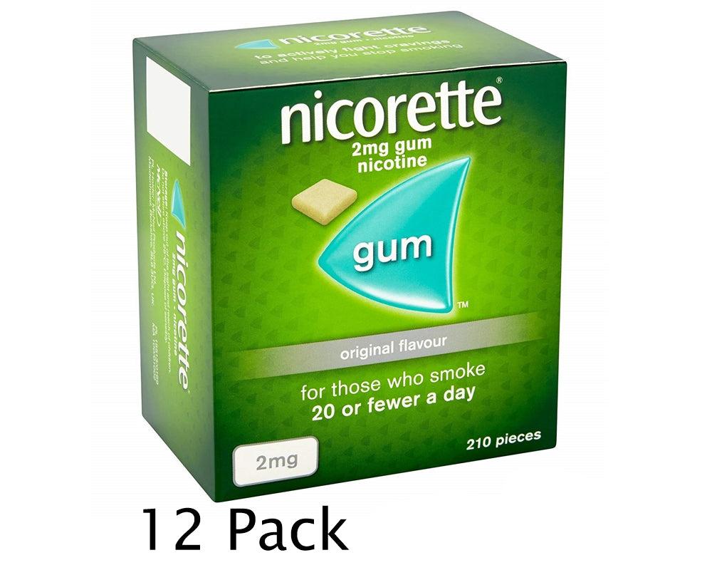 Nicorette Original Flavour Gum 2mg 210 Pieces Expiry 2027 Pack 12