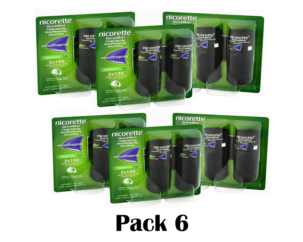 Nicorette QuickMist 1mg Mouthspray Freshmint 2 x 150 Expiry 2028