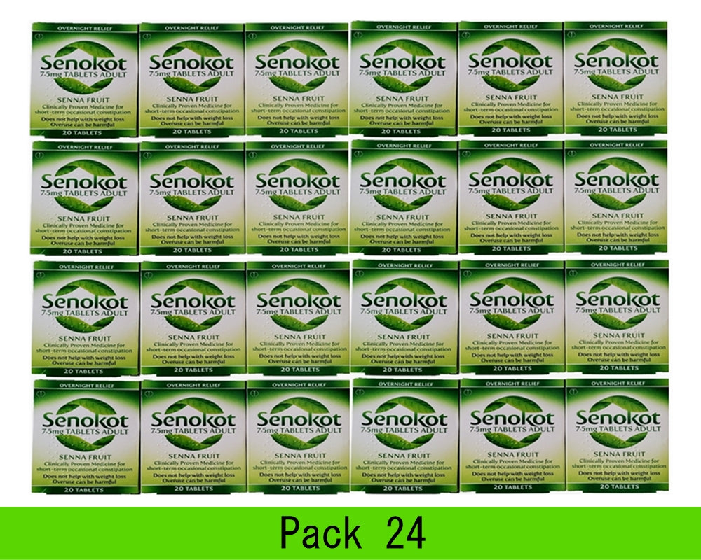 Senokot 7.5mg Tablets Adults - 20 Tablets 24 Boxes Expiry 12-2026