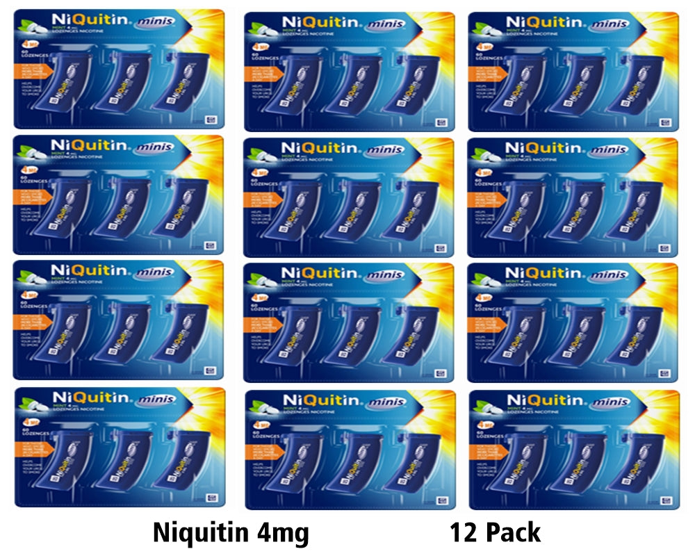 NiQuitin Minis Mint 4mg Lozenges 60 Pack 12 Expiry 2025
