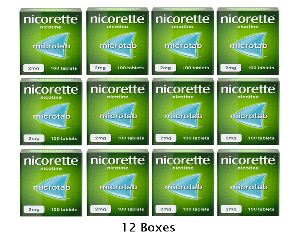 Nicorette Microtab 2mg Original 100 Tabs Pack 12 Expiry 12-2024
