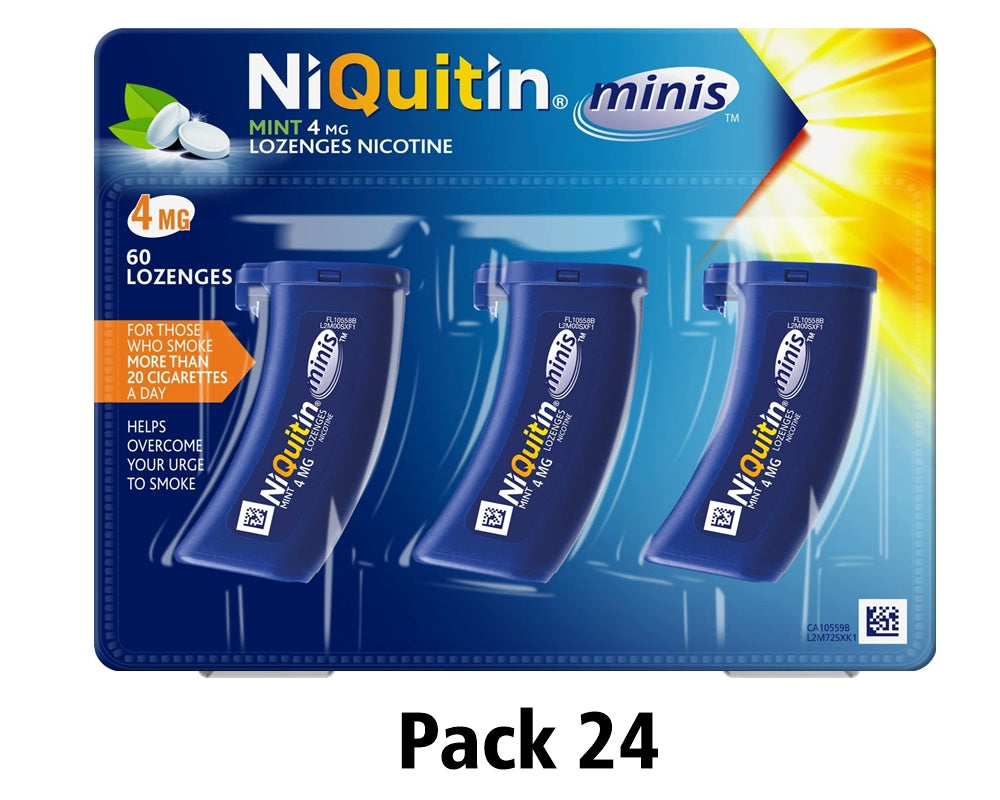 NiQuitin Minis Mint 4mg Lozenges 60 Pack 24 Expiry 2025