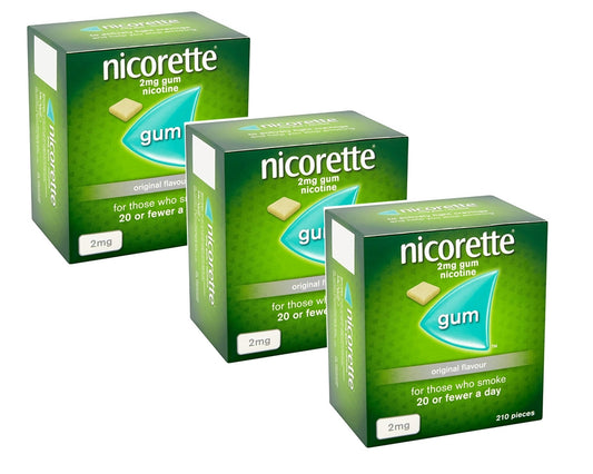 Nicorette Original Flavour Gum 2mg 210 Pieces Expiry 2027 Pack 3