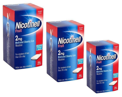 Nicotinell Gum Fruit 2mg of 96 Pack 3 Expiry 2027