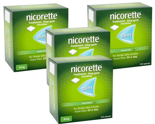 Nicorette Freshmint Gum 4mg of 210 Pieces Pack 4 Expiry 2027