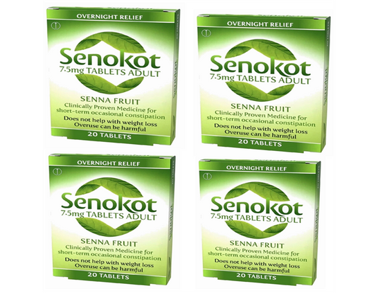 Senokot 7.5mg Tablets Adults - 20 Tablets Pack 4 Expiry 12-2026