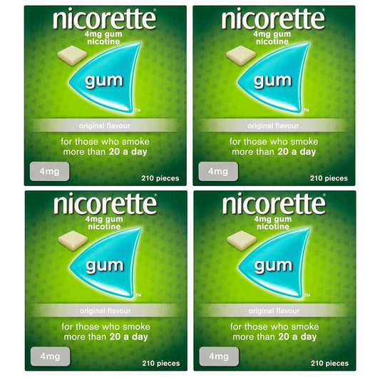 Nicorette Original Flavour Gum 4mg 210 Pieces Expiry 2027 Pack 4