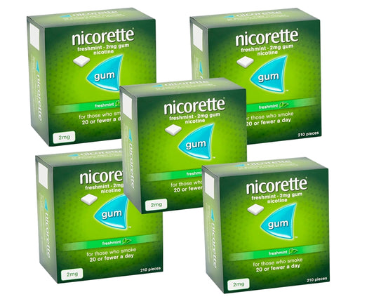 Nicorette Freshmint Gum 2mg 210 Pieces Expiry 2027 Pack 5