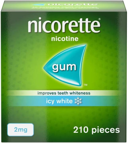 Nicorette Icy White Gum 2mg 210 Pieces Pack 12 Expiry 2026