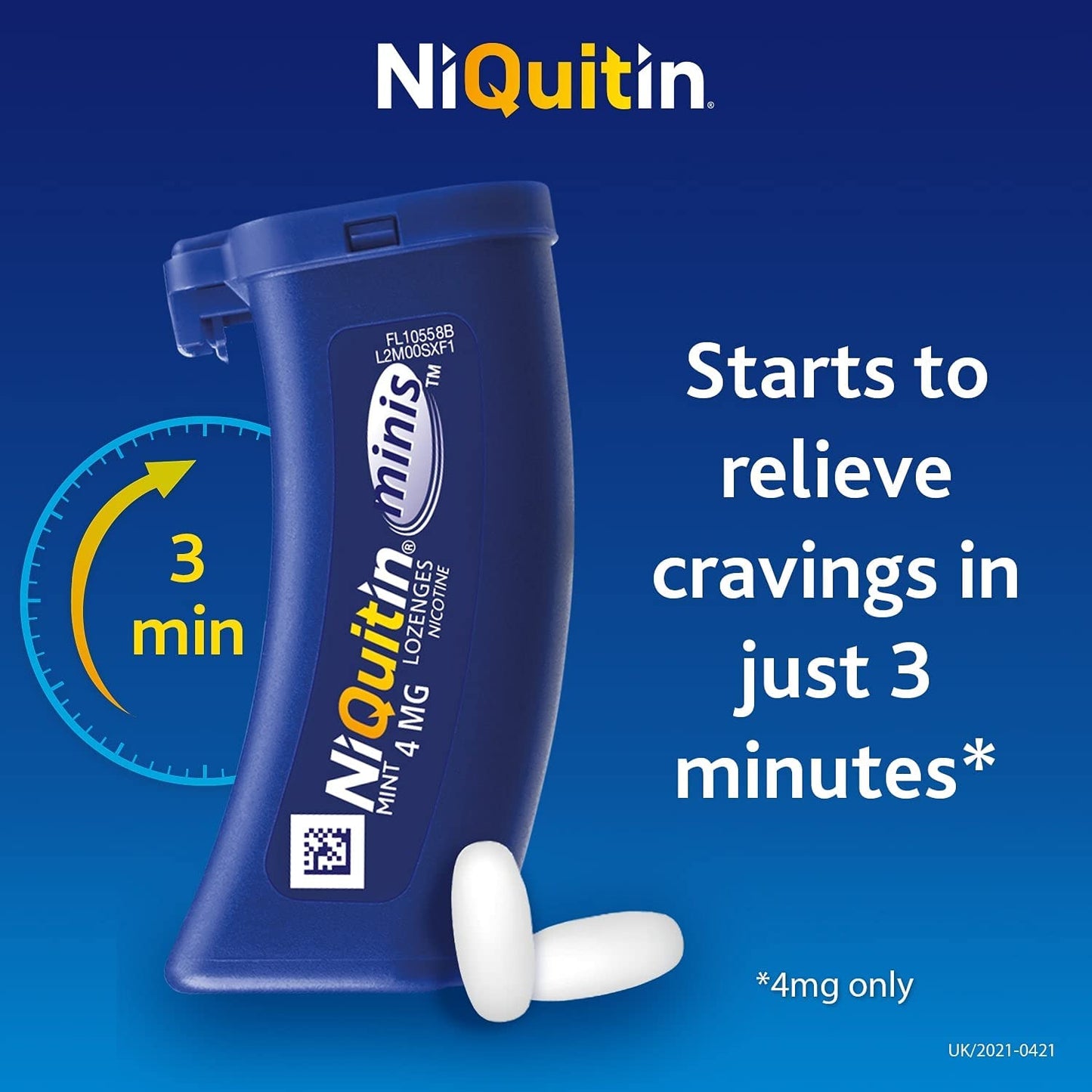 NiQuitin Minis Mint 1.5mg Lozenges 60  Pack 3 Expiry 07-2025