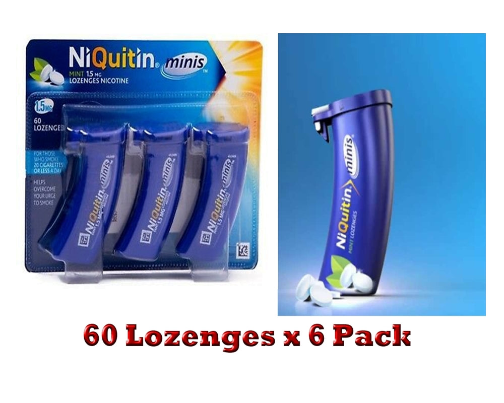 NiQuitin Minis Mint 1.5mg Lozenges 60  Expiry 07-2025 Pack 6