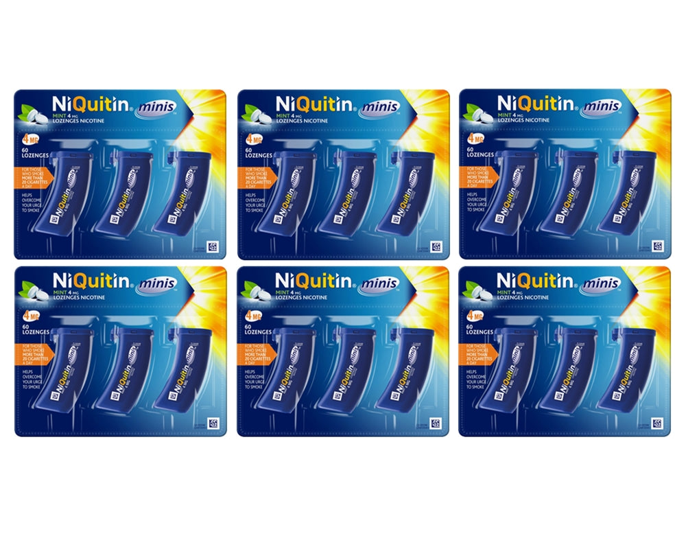 NiQuitin Minis Mint 4mg Lozenges 60 Pack 6 Expiry 2025