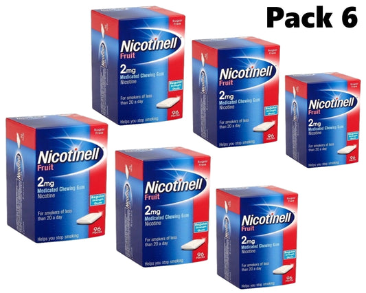 Nicotinell Gum Fruit 2mg of 96 Pack 6 Expiry 2027