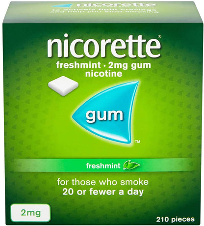 Nicorette Freshmint Gum 2mg 210 Pieces Expiry 07/2026