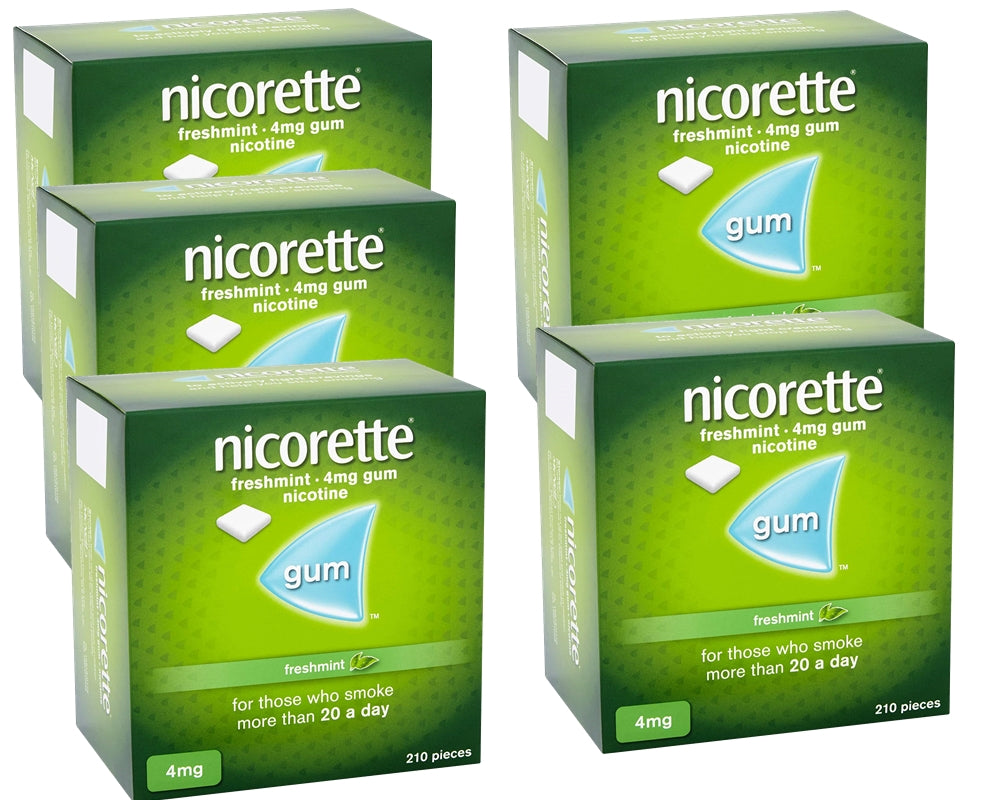 Nicorette Freshmint Gum 4mg of 210 Pieces Pack 5 Expiry 2027