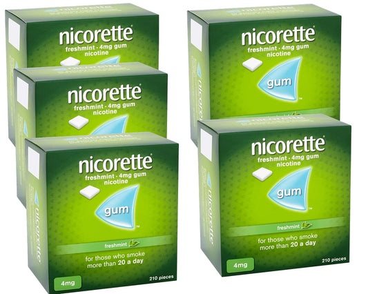 Nicorette Freshmint Gum 4mg of 210 Pieces Pack 5 Expiry 2027