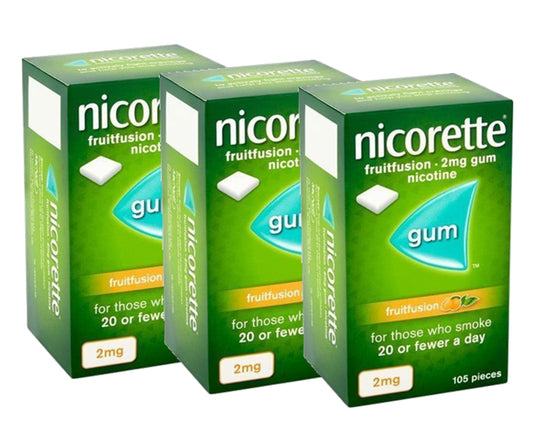 Nicorette Fruitfusion Gum 2mg 105 Pieces Expiry 2027  Pack 3