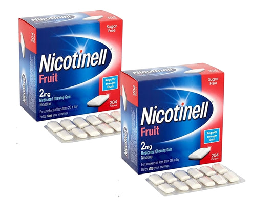 Nicotinell Fruit Gum 2mg 204 Pieces Expiry 02-2026 PACK 2