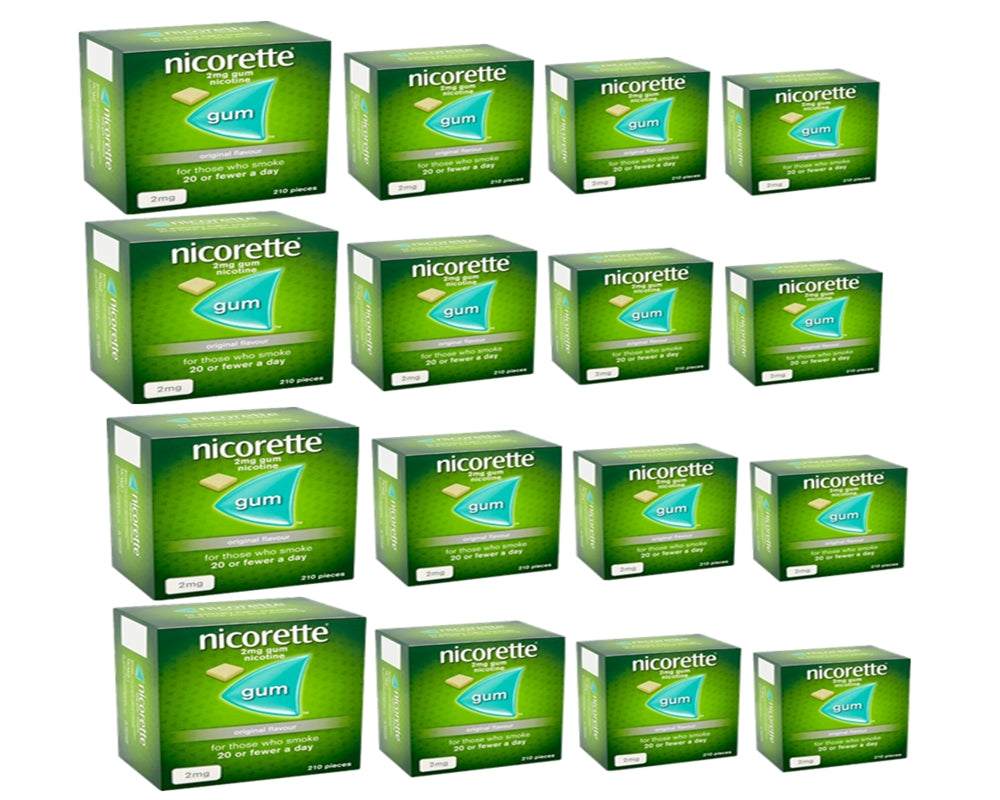 Nicorette Original Flavour Gum 2mg 210 Pieces Expiry 2027  Pack 12