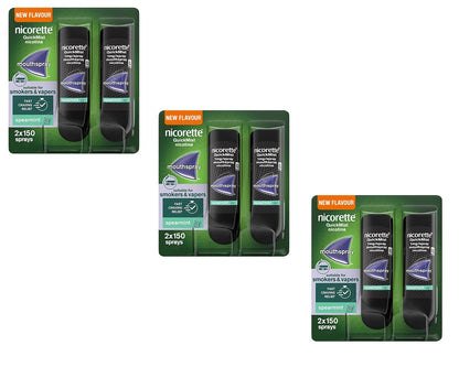 Nicorette QuickMist Mouthspray Spearmint Flavour 2x150 Sprays Pack 3