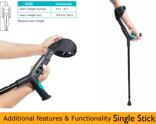 Tynor Elbow Crutch Universal (Adjustable) High load bearing-most comfortable (( Single ))