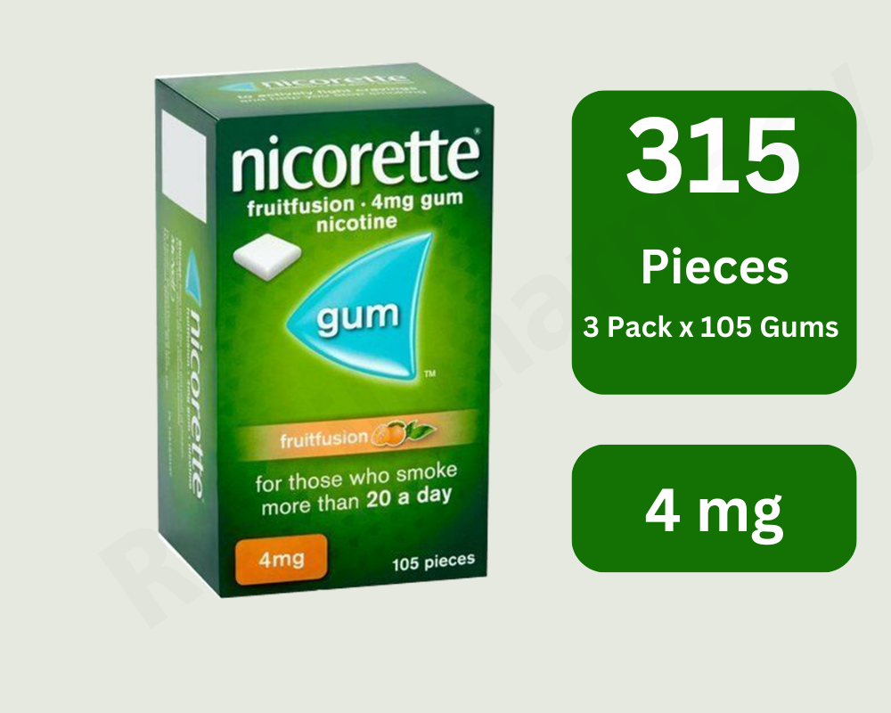 Nicorette Fruitfusion Gum 4mg 105 Pieces Expiry 2026