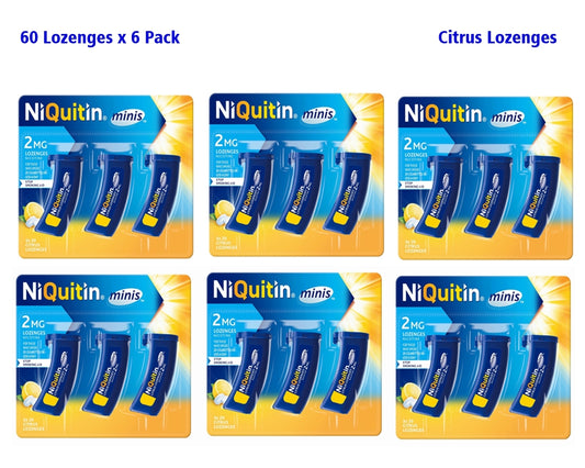 NiQuitin Minis Citrus 2mg Lozenges 60 Pack 6