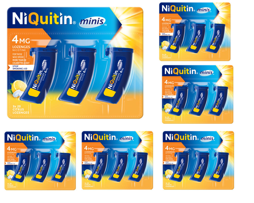 NiQuitin Minis Citrus 4mg Lozenges 60 Pack 6