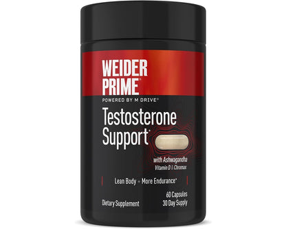Weider Prime Support for Men, Supports Energy, Strength, Focus, Stress, Lean Muscle - 60 Capsules