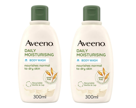 Aveeno Daily Moisturising Body Wash 300ml Suitable For Sensitive Skin Pack 2