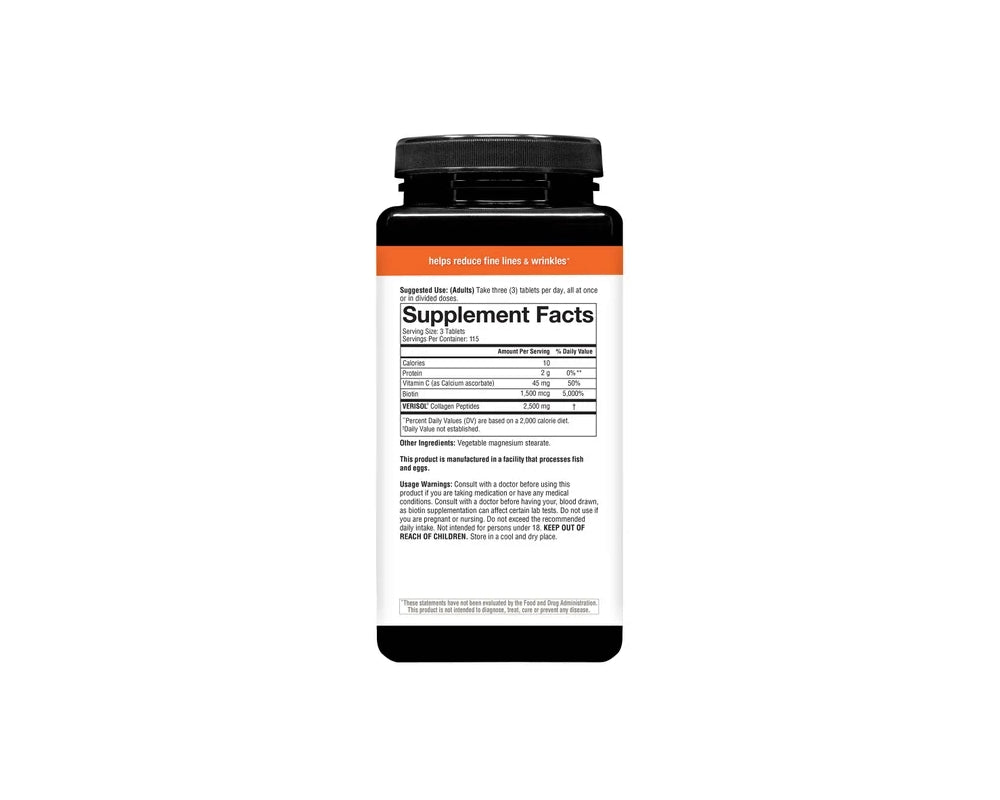 Youtheory Verisol Collagen Concentrated Effect with Biotin, 345 Count Exp-10-2028