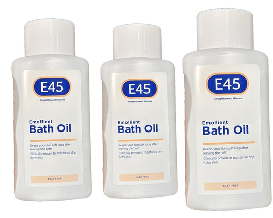 E45 Dematological Bath Emolient Oil, Dry and Chapped Skin 500ml Exp 10-2026 3 Bottle