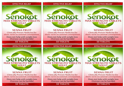 Senokot Max Strength Tablets Adults - 10 Tablets 6 Pack Expiry April 2026