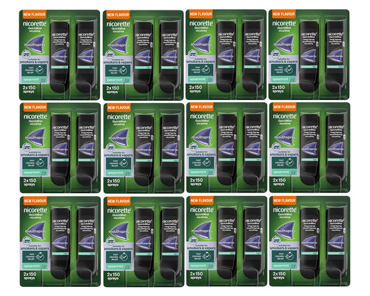 Nicorette QuickMist Mouthspray Spearmint Flavour 2x150 Sprays Pack 12