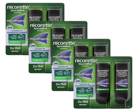 Nicorette QuickMist 1mg Mouthspray Freshmint 2 x 150  Expiry 2028 Pack 4
